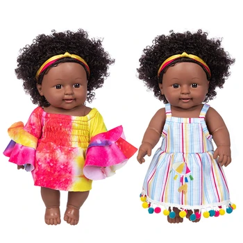 2022 Amerikos Atgimsta Juoda Baby Doll, Vonia Žaisti Visą Silikono Vinilo Kūdikių Lėlės Tikroviška Naujagimio Žaislas, Lėlė Mergaitė Kalėdų Dovana