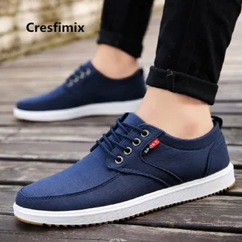 Cresfimix vyrų mados tamsiai mėlyna stabdžių sistema rudenį nėriniai-up batai vyrams cool grey žiemos batai vyras atsitiktinis juoda drobė batai a5001b